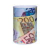 Kovová pokladnička s euro bankovkami - štýlové šetrenie na čokoľvek Kovová pokladnička s euro bankovkami - štýlové šetrenie na čokoľvek