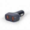 GEMBIRD Nabíječka do auta, 2x USB, rychlo-nabíječka, QC3.0, 36 W, černá GEMBIRD Nabíječka do auta, 2x USB, rychlo-nabíječka, QC3.0, 36 W, černá