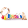 Woody Muzikálny set - xylofón, tamburína, drievka, 2x maracas vajíčka Woody Muzikálny set - xylofón, tamburína, drievka, 2x maracas vajíčka