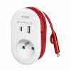 Adaptér se zásuvkou 1×2P+E, nabíječkou USB (2× port – USB-A + USB-C) a kabelem Type-C + Lightning, max. 3,4 A.... Adaptér se zásuvkou 1×2P+E, nabíječkou USB (2× port – USB-A + USB-C) a kabelem Type-C + Lightning, max. 3,4 A....
