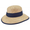 Dámsky letný slamený (morská tráva) klobúk s modrou stuhou - Seeberger since 1890 Veľkosť: 57 cm (M) Dámsky letný slamený (morská tráva) klobúk s modrou stuhou - Seeberger since 1890 Veľkosť: 57 cm (M)