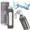Motivačná sklenená fľaša na vodu 0,5 l Wessper B1 BOROSILICATE Grey Motivačná sklenená fľaša na vodu 0,5 l Wessper B1 BOROSILICATE Grey