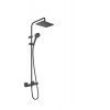 Hansgrohe Sprchový systém Vernis Shape na stěnu s termostatickou baterií černý mat 26097670 Hansgrohe Sprchový systém Vernis Shape na stěnu s termostatickou baterií černý mat 26097670