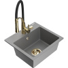 Mexen Milo, 1-komorový granitový drez 435x410x171 mm a drezová batéria Aster, šedá, 6505-71-73450-57-G Mexen Milo, 1-komorový granitový drez 435x410x171 mm a drezová batéria Aster, šedá, 6505-71-73450-57-G