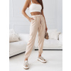 Béžové dámske látkové jogger nohavice s cargo vreckami Bolf 8266 Béžové dámske látkové jogger nohavice s cargo vreckami Bolf 8266