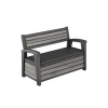 Zahradní lavice Keter Deco Bench 227L - 133x61x89 cm - storm grey / šedá Zahradní lavice Keter Deco Bench 227L - 133x61x89 cm - storm grey / šedá