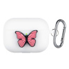 AppleMix Puzdro / obal pre Apple AirPods Pro - karabína + motýlik - silikónové - biele AppleMix Puzdro / obal pre Apple AirPods Pro - karabína + motýlik - silikónové - biele