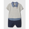 GAP Baby pruhovaný overal Sivá 0-3M Sivá Sivá GAP Baby pruhovaný overal Sivá 0-3M Sivá Sivá