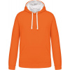KARIBAN VINTAGE K446 / Pánska mikina s kontrastnou kapucňou - orange/white S KARIBAN VINTAGE K446 / Pánska mikina s kontrastnou kapucňou - orange/white S