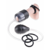 Pumpa na žaluď Glans Pump 8 × 5,2 cm s erekčnými krúžkami Pumpa na žaluď Glans Pump 8 × 5,2 cm s erekčnými krúžkami