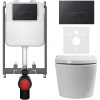 CERANO - Závesné WC s bidetom Cronus Pro - biela lesklá - tlačidlo Prime/Modulo, čierne - na zamurovanie - 59,3x38,4 cm CERANO - Závesné WC s bidetom Cronus Pro - biela lesklá - tlačidlo Prime/Modulo, čierne - na zamurovanie - 59,3x38,4 cm