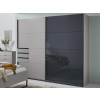 Šatníková skriňa so zásuvkami Tilburg, 225 cm, šedá sahara/čierne sklo Šatníková skriňa so zásuvkami Tilburg, 225 cm, šedá sahara/čierne sklo