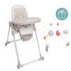 CHICCO Stolička jedálenská Polly Armonia - Mother Pearl + Hrazdička Rainbow CHICCO Stolička jedálenská Polly Armonia - Mother Pearl + Hrazdička Rainbow