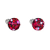 Strieborné náušnice pecka s kryštálmi Swarovski červené okrúhle 31336.3 cherry Strieborné náušnice pecka s kryštálmi Swarovski červené okrúhle 31336.3 cherry