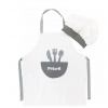 Kuchárska sada, zástera + čiapka Kuchtík, biela/sivá Kuchárska sada, zástera + čiapka Kuchtík, biela/sivá