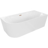 Mexen Mia voľne stojaca rohová pravá vaňa 170 x 80 cm, biela, prepad ružové zlato - 52691708000P-60 Mexen Mia voľne stojaca rohová pravá vaňa 170 x 80 cm, biela, prepad ružové zlato - 52691708000P-60