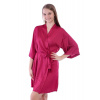 Saténový dámský župan Adela malinový - L Saténový dámský župan Adela malinový - L