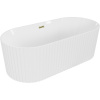 Mexen Paola voľne stojaca vaňa s ryhovaním 150 x 75 cm, biely lesk, zlatý prepad - 52721507500-50 Mexen Paola voľne stojaca vaňa s ryhovaním 150 x 75 cm, biely lesk, zlatý prepad - 52721507500-50