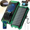 Solárny Powerbank LED 26800 mAh so 4 Káblami, Rýchle Nabíjanie, Vodotesný Solárny Powerbank LED 26800 mAh so 4 Káblami, Rýchle Nabíjanie, Vodotesný