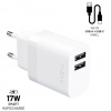 Nabíjacia súprava FIXED s výstupom 2xUSB a káblom USB/USB-C, 1 meter, 17W Smart Rapid Charge, biela Nabíjacia súprava FIXED s výstupom 2xUSB a káblom USB/USB-C, 1 meter, 17W Smart Rapid Charge, biela