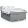 Box spring postel s matrací světle šedá 140 x 190 cm textil Šedá 3288989 Box spring postel s matrací světle šedá 140 x 190 cm textil Šedá 3288989