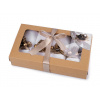 Vianočná sada - 4ks obrúsky a 4 krúžky s perlami a šiškou - bielo zlatá-ihneď Vianočná sada - 4ks obrúsky a 4 krúžky s perlami a šiškou - bielo zlatá-ihneď