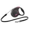 AMIPLAY Vodítko Flexi Black Design lanko S ružové 5m AMIPLAY Vodítko Flexi Black Design lanko S ružové 5m