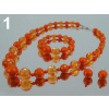 Sada z plastových broušených korálků - 1 oranžová Sada z plastových broušených korálků - 1 oranžová