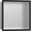 HANSGROHE XtraStoris Individual výklenok do steny, kartáčovaná nerezová oceľ s dizajnovým rámom, 300 x 300 x 100 mm, matná čierna, 56097670 HANSGROHE XtraStoris Individual výklenok do steny, kartáčovaná nerezová oceľ s dizajnovým rámom, 300 x 300 x 100 mm, matná čierna, 56097670