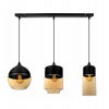 Light Home Závesné svietidlo Oslo 4, 3x čierne/medové sklenené tienidlo Light Home Závesné svietidlo Oslo 4, 3x čierne/medové sklenené tienidlo