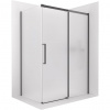 CERANO - Sprchovací kút Lantono - pravá - 8 mm - Soft-Close - čierna matná, mliečne sklo - 110x100 cm - posuvný CERANO - Sprchovací kút Lantono - pravá - 8 mm - Soft-Close - čierna matná, mliečne sklo - 110x100 cm - posuvný
