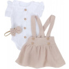 Mušelínová suknička s lacnom, bodýčko a čelenka, 3D sada, biela/béžová, veľ. 68 62 (2-3m) Mušelínová suknička s lacnom, bodýčko a čelenka, 3D sada, biela/béžová, veľ. 68 62 (2-3m)