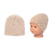 Ažúrková čiapka, dvojvrstvová, bavlna, Baby Nellys - cappuccino, veľ. 44-48 cm Ažúrková čiapka, dvojvrstvová, bavlna, Baby Nellys - cappuccino, veľ. 44-48 cm