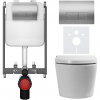 CERANO - Závesné WC s bidetom Cronus Pro - biela lesklá - tlačidlo Prime/Modulo, strieborné - na zamurovanie - 59,3x38,4 cm CERANO - Závesné WC s bidetom Cronus Pro - biela lesklá - tlačidlo Prime/Modulo, strieborné - na zamurovanie - 59,3x38,4 cm