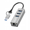 USB-C/USB-A Hub LogiLink s 3x USB 3.0, RJ45 Ethernet sieťový adaptér 1G, 5Gbs, strieborný USB-C/USB-A Hub LogiLink s 3x USB 3.0, RJ45 Ethernet sieťový adaptér 1G, 5Gbs, strieborný