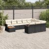 VidaXL 11-dielna záhradná sedacia súprava, čierne podušky, PE ratan VidaXL 11-dielna záhradná sedacia súprava, čierne podušky, PE ratan