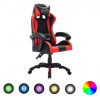 zahrada-XL Herná stolička s RGB LED svetlami červeno-čierna umelá koža 287997 zahrada-XL Herná stolička s RGB LED svetlami červeno-čierna umelá koža 287997