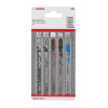 BOSCH 5dielna sada pílových plátkov do priamočiarej píly Allrounder T 144 D; T 101 B; T 102 H; T 113 A; T 121 AF 2608667856 BOSCH 5dielna sada pílových plátkov do priamočiarej píly Allrounder T 144 D; T 101 B; T 102 H; T 113 A; T 121 AF 2608667856