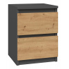 TP Living Nočný stolík MALWA M2 dub artisan / antracit TP Living Nočný stolík MALWA M2 dub artisan / antracit