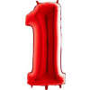 Grabo Nafukovací balónek číslo 1 červený 102cm extra velký Grabo Nafukovací balónek číslo 1 červený 102cm extra velký