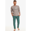 Pánske dlhé pyžamo Oceán L Šedá / zelená Pánske dlhé pyžamo Oceán L Šedá / zelená