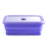 Skladacia silikónová krabička na jedlo coox 1 l so skleneným viečkom Farba: lila Skladacia silikónová krabička na jedlo coox 1 l so skleneným viečkom Farba: lila
