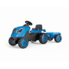 Smoby Farmer XL modrý pedálový traktor s vozíkom Smoby Farmer XL modrý pedálový traktor s vozíkom