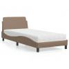 Postel s matrací Dover cappuccino 90 x 190 cm umělá kůže Hnědá 3208321 Postel s matrací Dover cappuccino 90 x 190 cm umělá kůže Hnědá 3208321