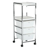 Pojazdný regál, biela/chróm, CORFU Pojazdný regál, biela/chróm, CORFU