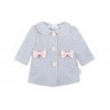 Baby Nellys Detský bavlnený kabátik s mašličkami, sivý, veľ. 92 Baby Nellys Detský bavlnený kabátik s mašličkami, sivý, veľ. 92