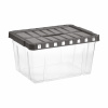Tontarelli Úložný box LINEA s otváracím vekom 29 l - transparent/grafit 8034556AK5 Tontarelli Úložný box LINEA s otváracím vekom 29 l - transparent/grafit 8034556AK5