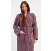 Vienetta Dámsky župan dlhý s kapucňou Vres Farba: purpurová, Veľkosť: M Vienetta Dámsky župan dlhý s kapucňou Vres Farba: purpurová, Veľkosť: M