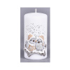 Vianočná sviečka valec VTÁČIKY Ø 7 x 14 cm biela Vianočná sviečka valec VTÁČIKY Ø 7 x 14 cm biela