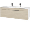 Dreja Umývadlová skrinka ASTON SZZ 120 - N01 Biela lesk / Úchytka T07 / D04 Dub Dreja Umývadlová skrinka ASTON SZZ 120 - N01 Biela lesk / Úchytka T07 / D04 Dub